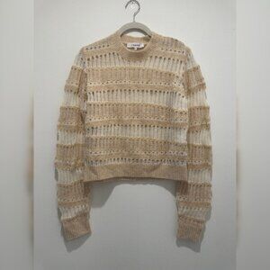 Frame Stitch Mix Long Sleeve Sweater - SIZE S